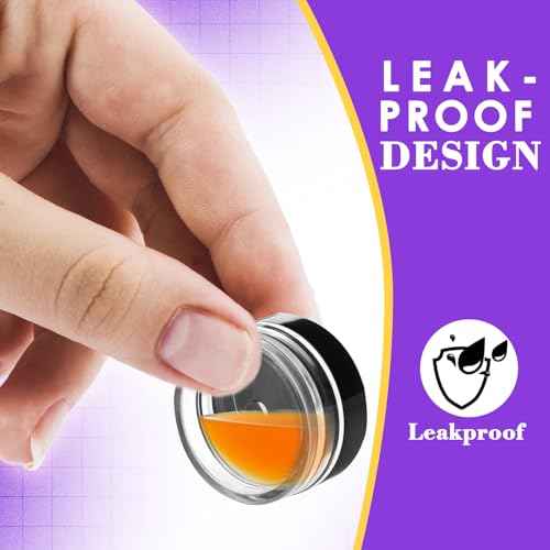 60 pcs 3 Gram Round Small Sample Containers with Lids Clear Plastic Mini Sample Jars for Creams, Powders, Glitters, 3ml Lip Balm Containers with Spatulas Labels