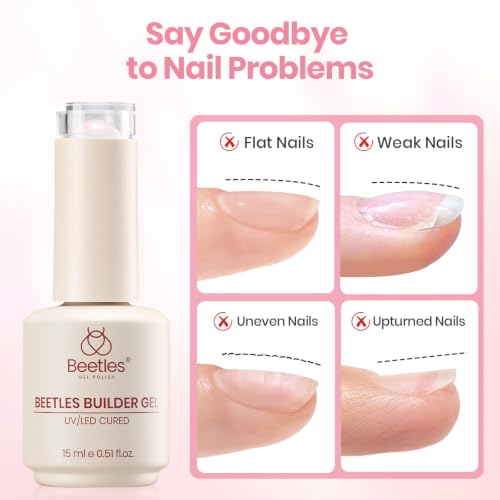 Beetles TPO-Free 8-in-1 Builder Gel for Nails with Brush - Nude Pink
