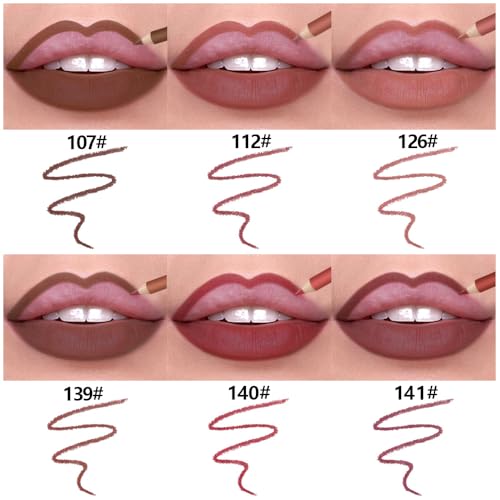 6-Color Matte Lipstick Pencil Set - Hydrating Long-Lasting