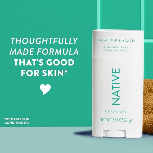 Native Aluminum-Free Deodorant for Women & Men, Palm Leaf & Agave, 2.65oz - Unisex Natural Odor Protection