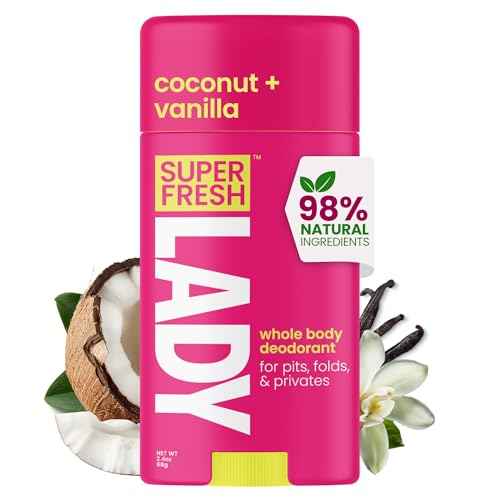 Super Fresh Aluminum Free Deodorant Stick for Women, Non Toxic Coconut and Vanilla Whole Body Odor Control, Skin Safe, 1 Pack
