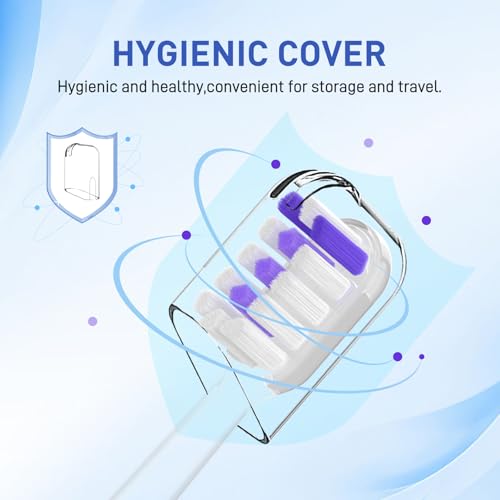 Toothbrush Heads Replacement Compatible with Laifen Wave Electric Toothbrush, Super Clean and Whitening - Transparent, 10 Pack