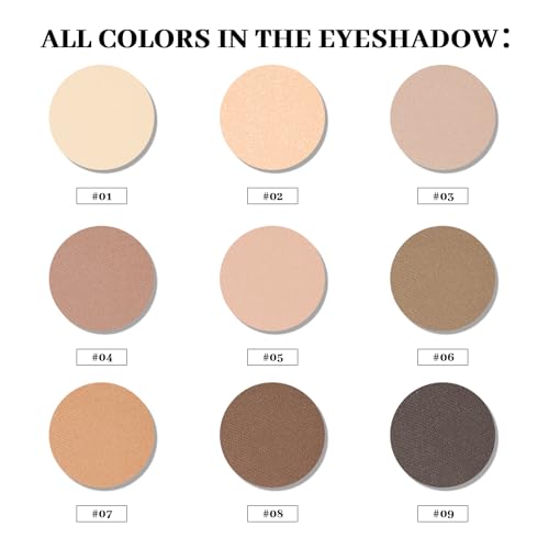 MYSTER ROSEY Nude Eyeshadow Palette - 9 Matte Shades, 12H Waterproof