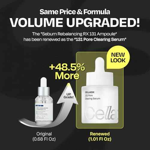 Celladix Sebum Rebalancing Rx 131 Ampoule | Pore Clearing Serum | Tighten Enlarged Pores | Repair Skin Barrier | Rapid Soothing for Daily Use | Oily & Combination Skin| 1.01 Fl Oz
