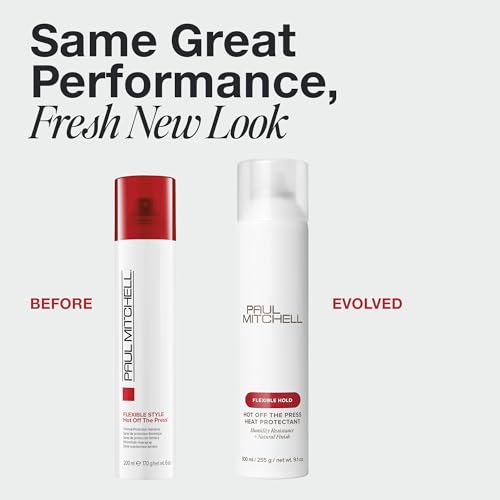 Paul Mitchell Hot Off The Press Heat Protectant, Humidity Resistance, Flexible Hold + Natural Finish, For All Hair Types