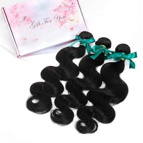 KRN Body Wave Bundles Human Hair 12 12 12 Inch 14A Raw Human Hair Bundles 100% Unprocessed Brazilian Virgin Hair Body Wave Bundles Natural Color