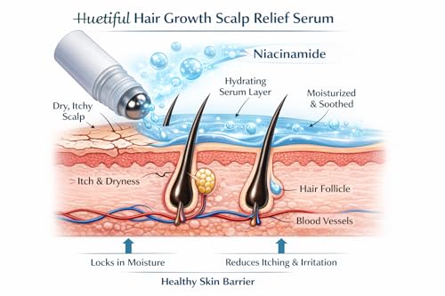 Niacinamide Hair Growth Serum Roll-On for Scalp – Thinning Hair Support