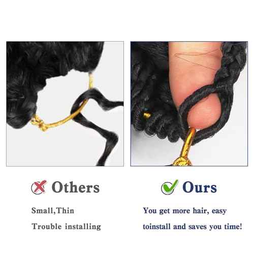 GoGo Curl Crochet Hair,8inch Pre Looped Water Wave Beach Curl Ocean Wave Crochet Braiding Hair,8pcs Box Braids Short Curly Crochet Hair for Black Women (8inch,#1B)