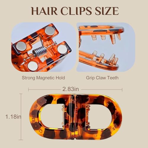 Magnetic Hair Clips for Women - 2-in-1 No-Crease Design
