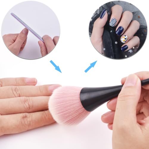 2Pcs Nail Dust Brushes for Acrylic & Gel Nails - Soft Bristle Cleaner