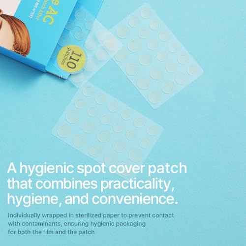 Ariul True AC Spot Cover After Care Patch, invisible patch, Hydrocolloid Acne Pimple Patches for Covering Zits and Blemishes (Niacinamide+Tea Tree Leaf Oil)10mm*60 Counts+12mm*50 Counts, 110 Counts