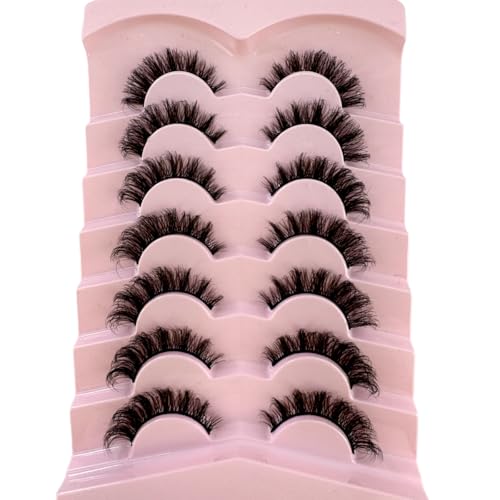 7 Pairs Faux Mink False Eyelashes Wispy Natural Look