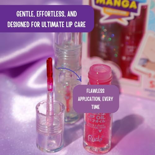 RUDE Lip Oil Gloss Set - Strawberry & Grape Hydrating