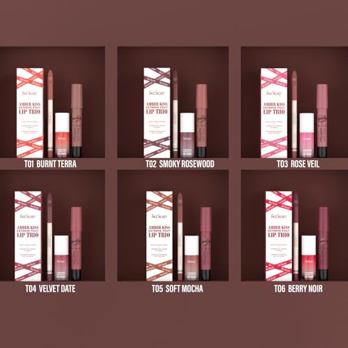 AOJUIGO Lip Liner & Lipstick Set - Velvet Matte & Gloss Finish