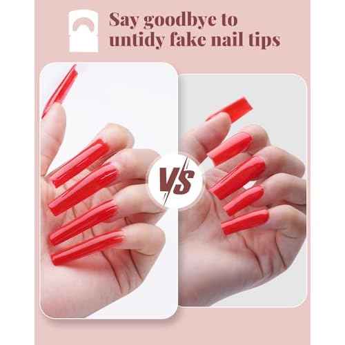 MORGLES Acrylic Nail Clipper with Magnets Sizer, Professional Nail Cutters for Tips with Length Measurement for Salon & Home Manicure Lovers, Pink