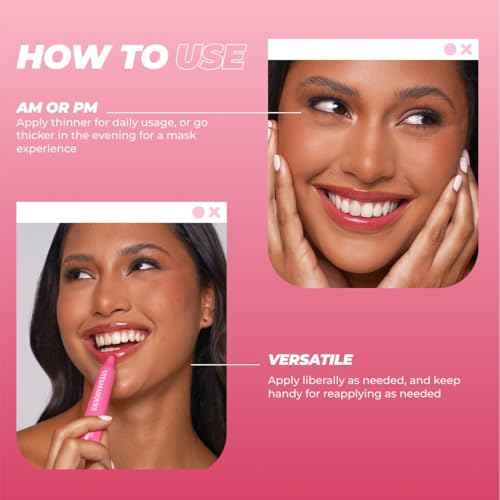 Vitamasques Lip Butter Balm Strawberry, Korean Lip Balm - Peptide Lip Treatment - Lip Balm Hydrating - Light Tinted Lip balm - Made in Korea - 0.33 fl.oz