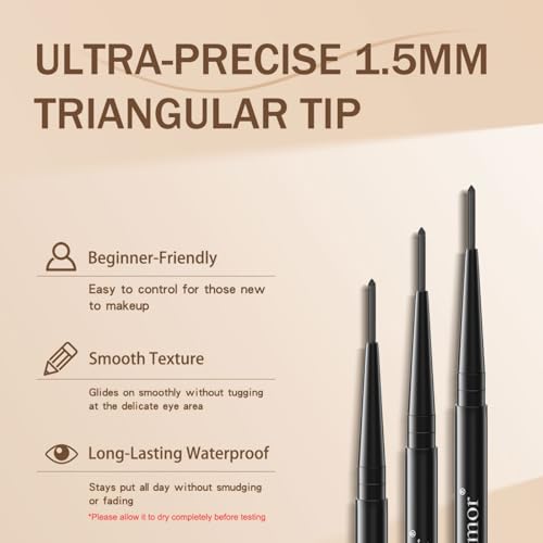 MooGlamor 12-Piece Black Waterproof Gel Eyeliner Pencil Set