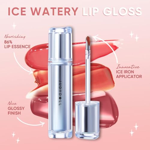 JUDYDOLL Ice Watery Lip Gloss - Moisturizing Liquid Lipstick #04