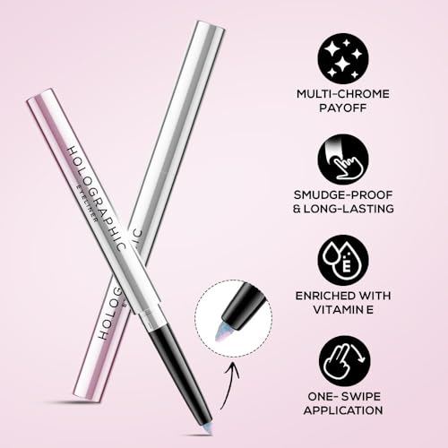 RENEE Holographic Eyeliner, Smudge-Proof & Long-Lasting, Easy Glide & Quick-Drying Formula with Monochrome Effect, Intense Color Pay-Off, Infused with Vitamin E, 04 Neptune