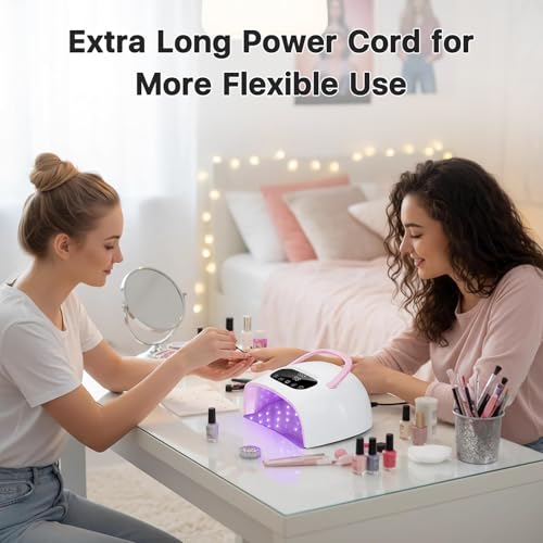 LetGoShop Professional UV LED Nail Lamp - 57W Fast Curing, Auto Sensor, 4 Timer Settings, LCD Display for Gel Polish