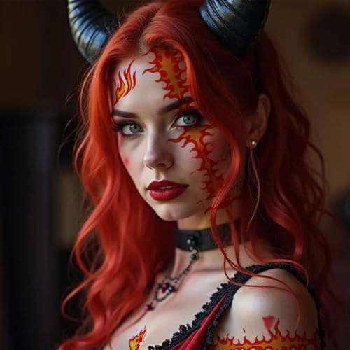 6 Sheets Flame Temporary Tattoo Stickers Waterproof