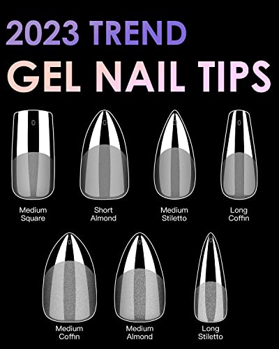 Soft Gel Nail Tips Stiletto 120PCS Pre-Shaped Full Cover