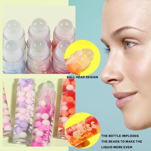 6Pcs Macaron Lip Gloss with Rolling Ball Applicator