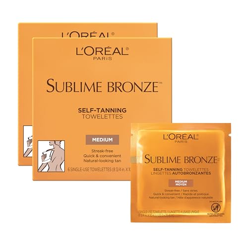 L'Oreal Paris Sublime Bronze Self-Tanning Towelettes, 6 Count
