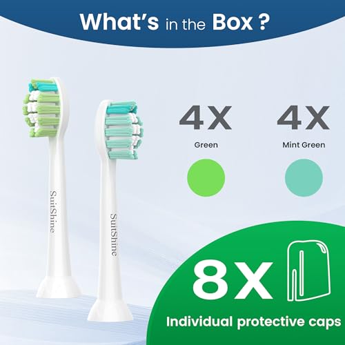 Sonicare Replacement Toothbrush Heads - 8 Pack Compatible