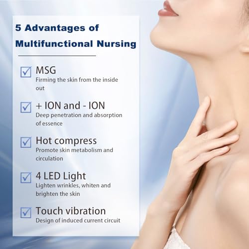 SIQUER Red Light Therapy Facial & Neck Massager - Portable Skin Care Device