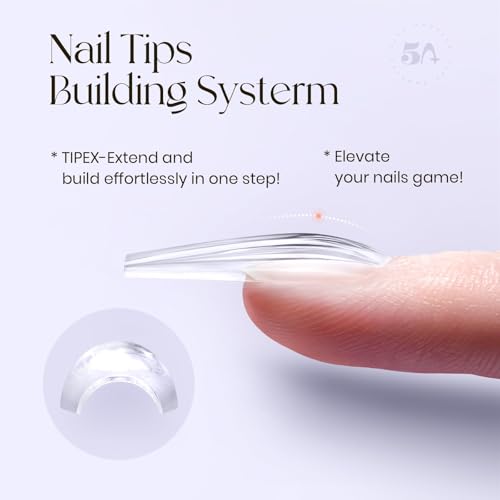 Tipex Instant Apex Nail Tips Kit – 120pc Coffin Full Cover Press-On Nails