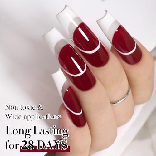 Double Rhythm Burgundy Red Gel Polish 15ML - Same Color, Soak Off Nail Art