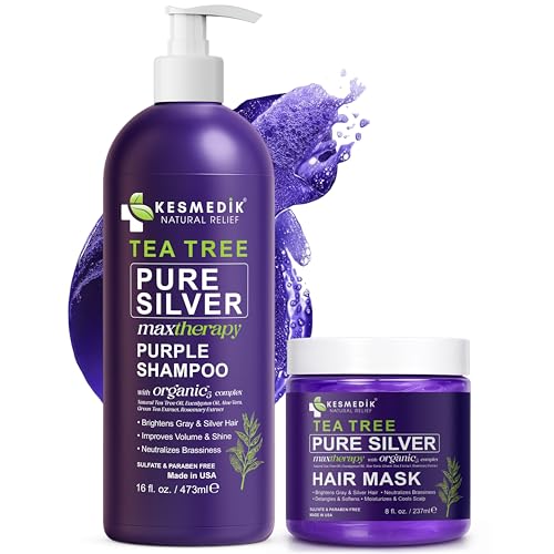 Tea Tree Purple Shampoo & Hair Mask Set for Blonde & Gray Hair