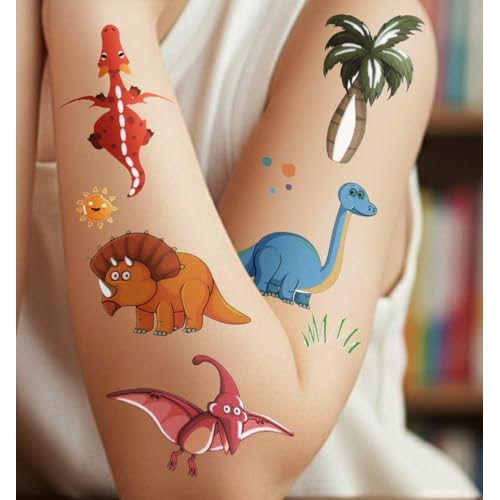 Dinosaur Temporary Tattoos for Kids ? 60PCS | Dinosaur Birthday Decorations, Dinosaur Party Favors, Dino Goodie Bag Fillers, Dinosaur tattoos for Boys & Girls