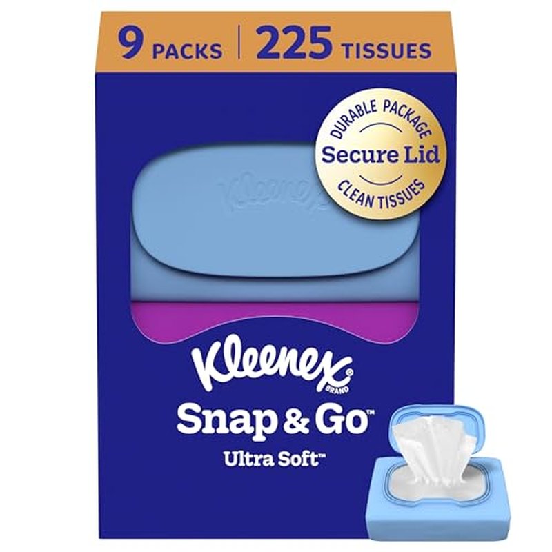 Kleenex Snap & Go Ultra Soft Facial Tissues, 9 Travel Packs