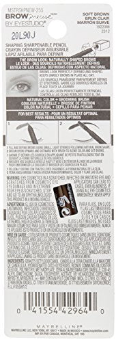 Maybelline Brow Precise Shaping Eyebrow Pencil, Soft Brown