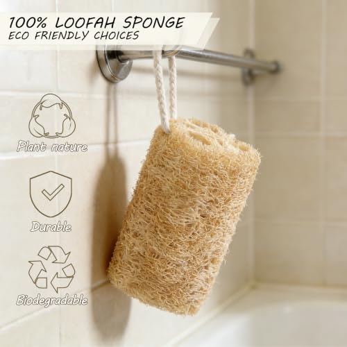 Natural Loofah Sponge 6 Pack - Organic Body Exfoliator