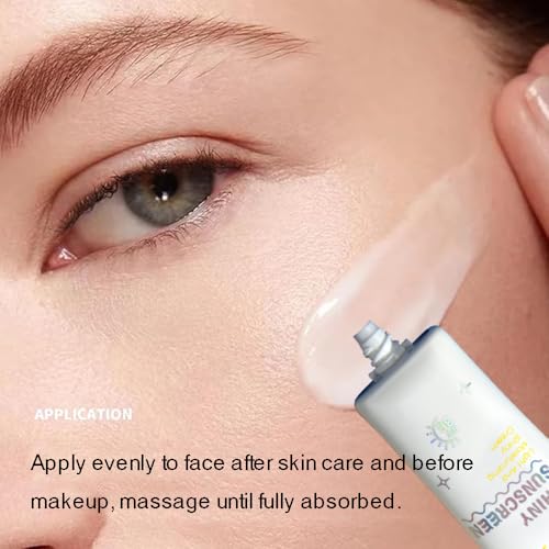 Shimmer Face Primer with SPF 30, Brightening Fine Glitter Sunscreen Primer, Moisturizing & Oil-Control, Non-Greasy Highlighting Base for Natural Glow and Sun Protection