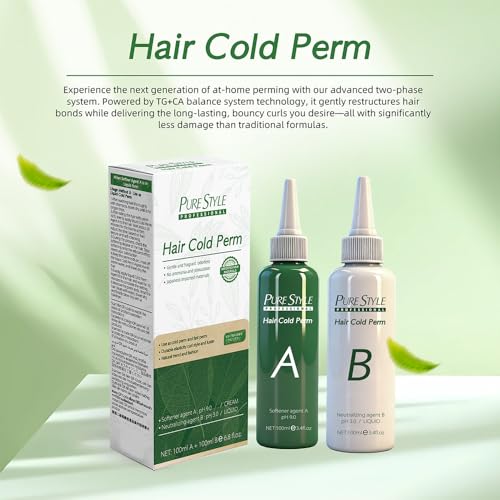 Gentle No-Heat Cold Wave Perm Cream Kit - Ammonia-Free DIY Perm, 200ml