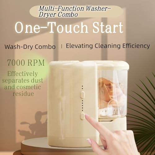 Portable 2-in-1 Makeup Brush Cleaner ? Mini Multi-Function Cleaner for makeup brushes, intimate apparel, and various beauty accessories. USB-powered for efficient small-item washing. (Beige)