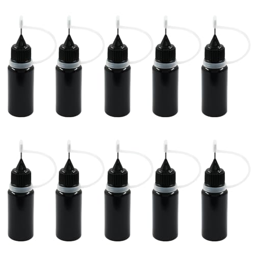 10ml Precision Tip Applicator Bottle, 10 Pack Black