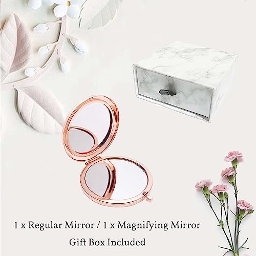 Sister Compact Mirror with Magnifying - Rose Gold Gift