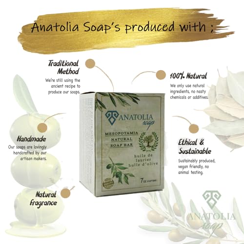 Anatolia Soap Organic Handmade Natural Castille Body For Men Women (%10 Laurel Oil And%90 Olive Oil)