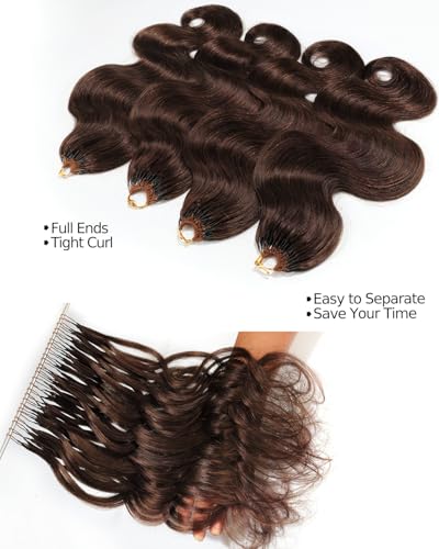 BEEOS Body Wave Crochet Hair 160g 18 Inch #4 Brown