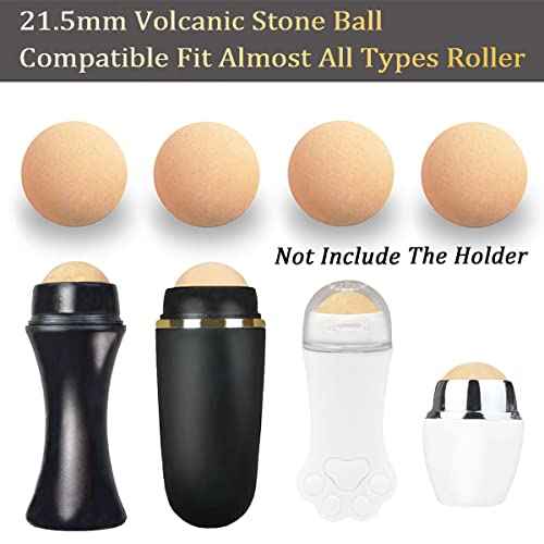 Oil Control On The Go Ball Fit REVLON Oil-absorbing Volcanic Face Roller Ball Compatible Fit REVLON oil absorbing roller Oil Blotting Tool Stone (21.5mm Diameter 4 PCS Not Include Holder)