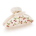 Red Cherry Rhinestone Acrylic Hair Clips for Thick Hair - 1PC