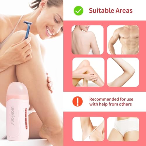 Waxfans Honey Roll On Wax Kit for Hair Removal,Wax Roller Kit with 1 Waxing Cartridge & 50 Waxing Strips, Beginner Friendly for All Skin Types, Long-Lasting Smoothness.