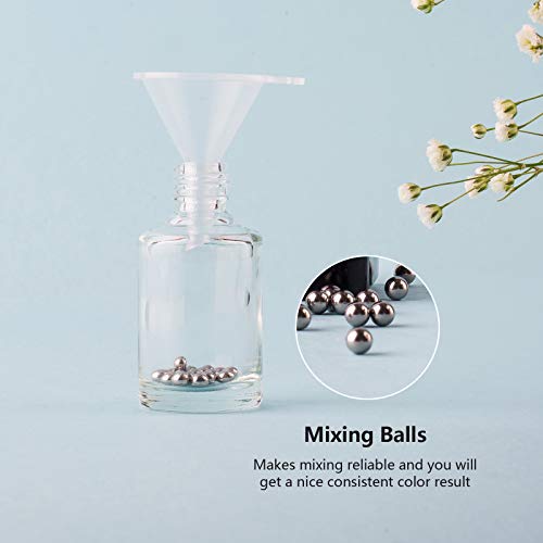 20PCS Empty Nail Polish Bottles 15ML Clear Glass Refillable