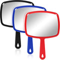 3 Pack Hand Mirrors with Handle - Portable Compact Makeup Mirror Set