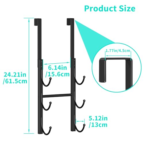 HapiRm 3-Tier Over Door Towel Rack - Space Saving Bathroom Organizer